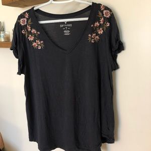 short sleeve embroidered shirt